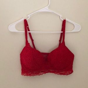 Red Lace padded bralette
